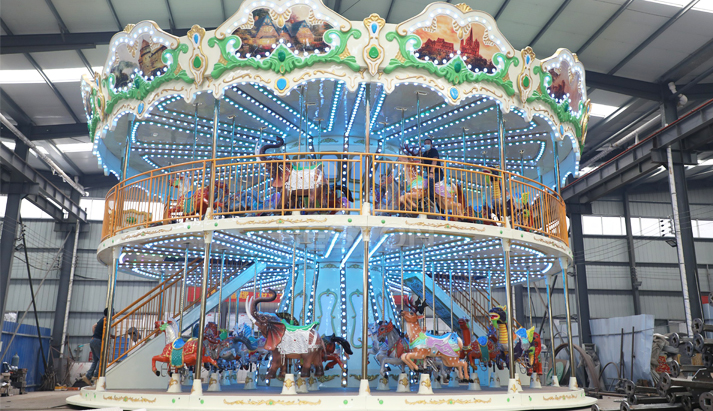 Double decker carousel ride 